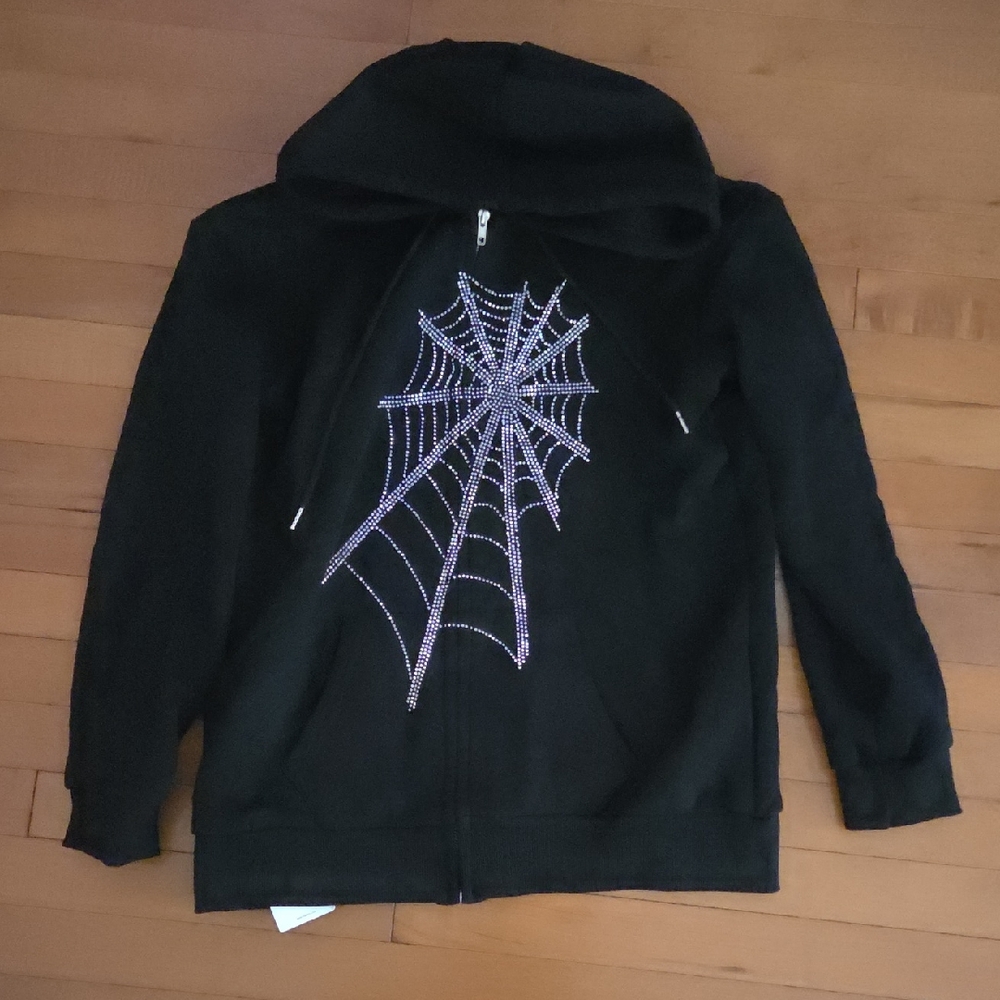 Black Spider Web Kids Hoodie